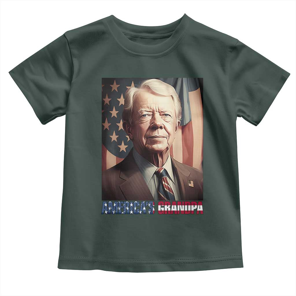 39th President Jimmy Carter Toddler T Shirt America's Grandpa Presidents' Day USA Flag Vintage
