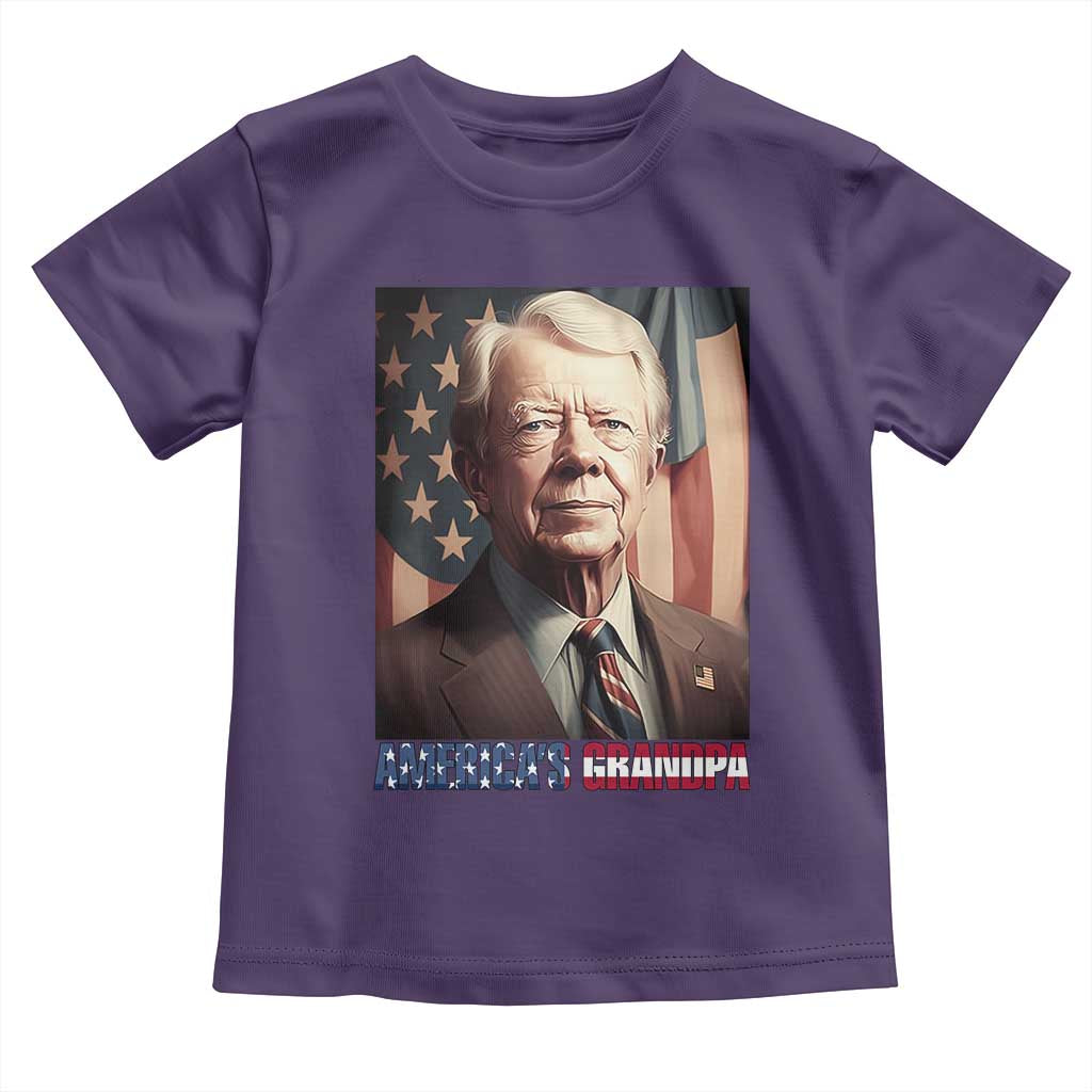 39th President Jimmy Carter Toddler T Shirt America's Grandpa Presidents' Day USA Flag Vintage