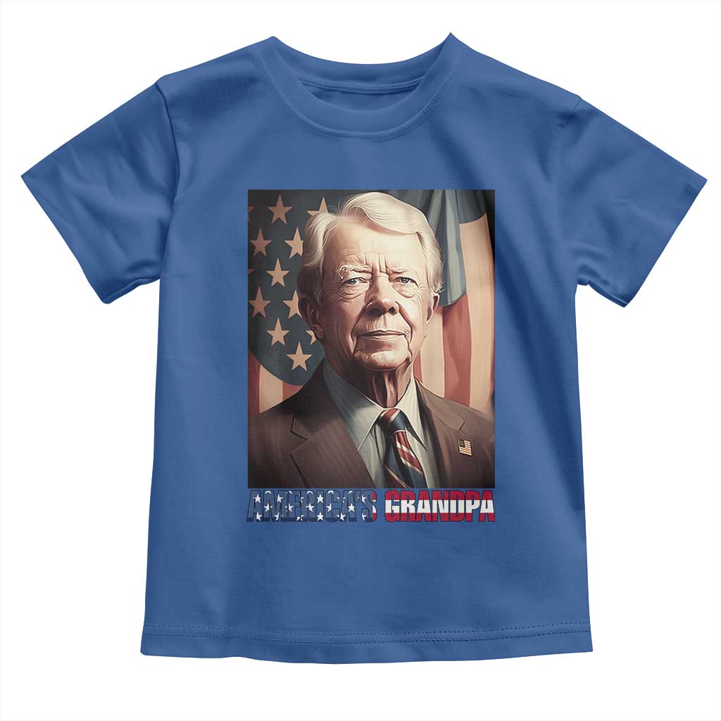 39th President Jimmy Carter Toddler T Shirt America's Grandpa Presidents' Day USA Flag Vintage