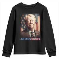 39th President Jimmy Carter Youth Sweatshirt America's Grandpa Presidents' Day USA Flag Vintage