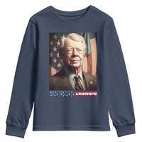 39th President Jimmy Carter Youth Sweatshirt America's Grandpa Presidents' Day USA Flag Vintage