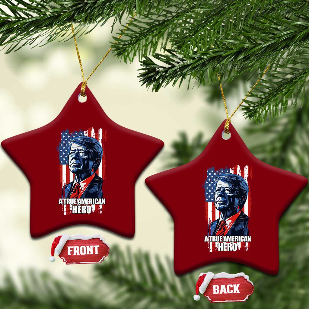 39th President Jimmy Carter Ceramic Ornament True American Hero US Flag Presidents' Day - Wonder Print Shop