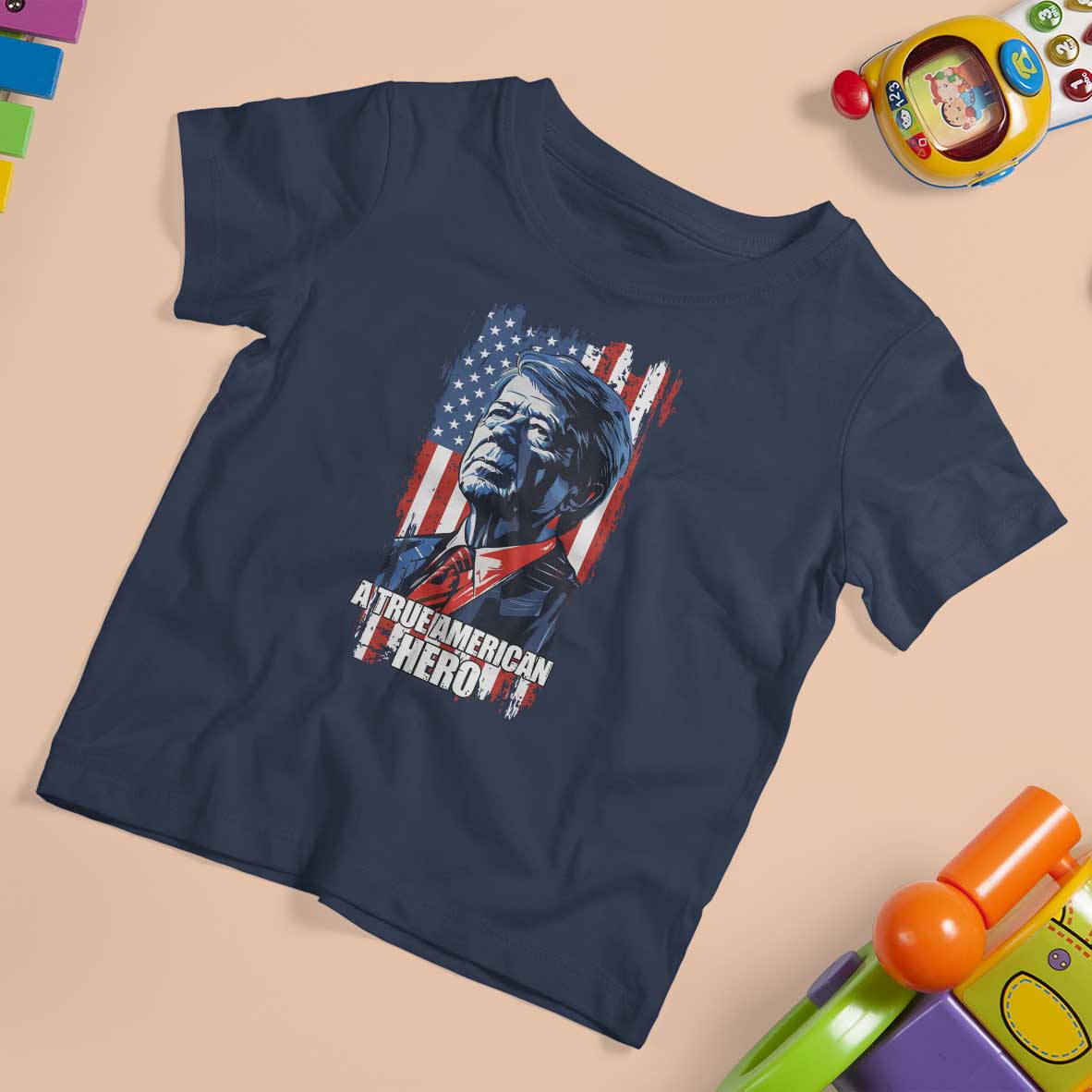 39th President Jimmy Carter T Shirt For Kid True American Hero US Flag Presidents' Day