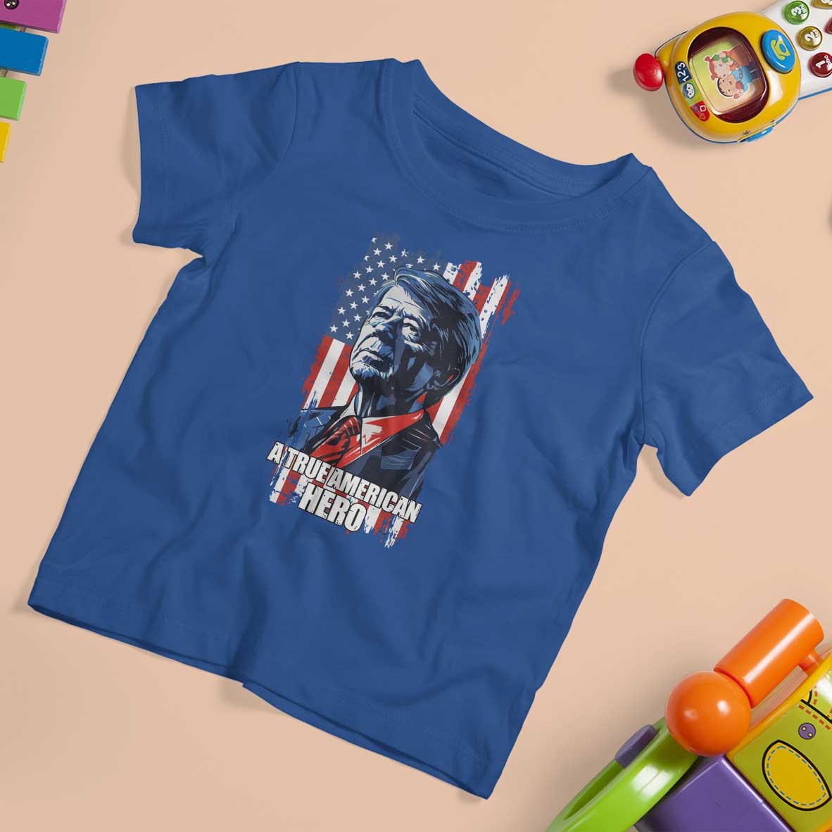 39th President Jimmy Carter T Shirt For Kid True American Hero US Flag Presidents' Day