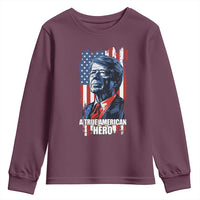 39th President Jimmy Carter Youth Sweatshirt True American Hero US Flag Presidents' Day