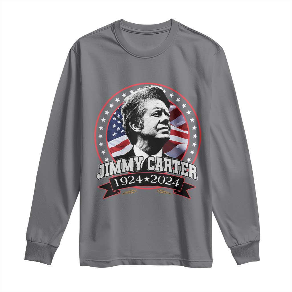 39th President Jimmy Carter Long Sleeve Shirt USA Legacy American Flag