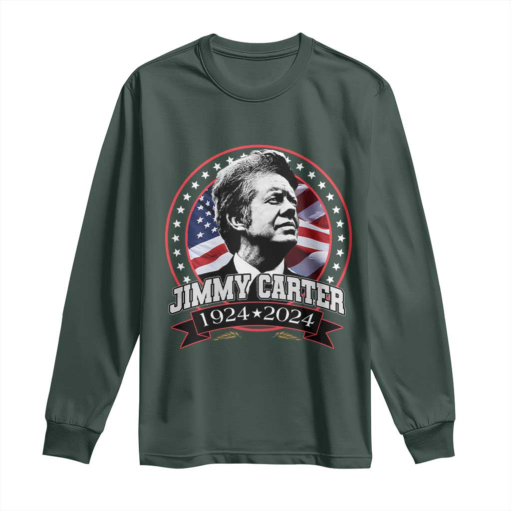 39th President Jimmy Carter Long Sleeve Shirt USA Legacy American Flag