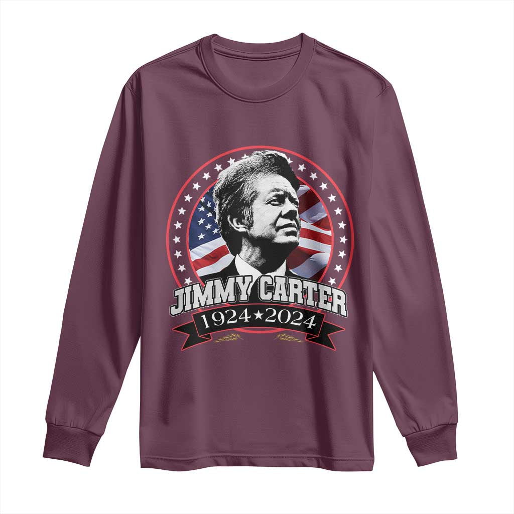 39th President Jimmy Carter Long Sleeve Shirt USA Legacy American Flag