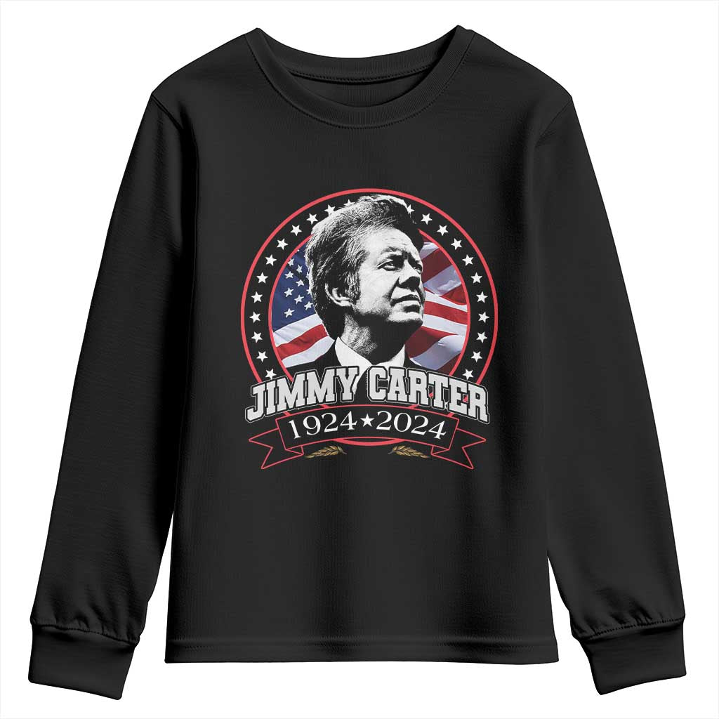 39th President Jimmy Carter Youth Sweatshirt USA Legacy American Flag