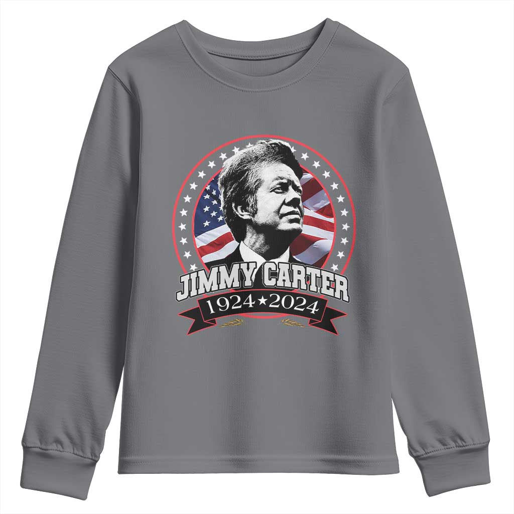 39th President Jimmy Carter Youth Sweatshirt USA Legacy American Flag