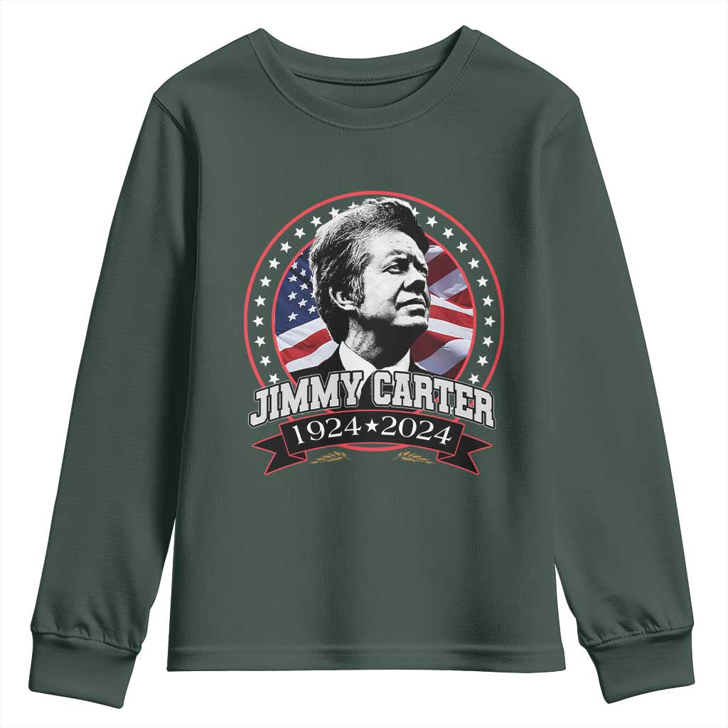 39th President Jimmy Carter Youth Sweatshirt USA Legacy American Flag