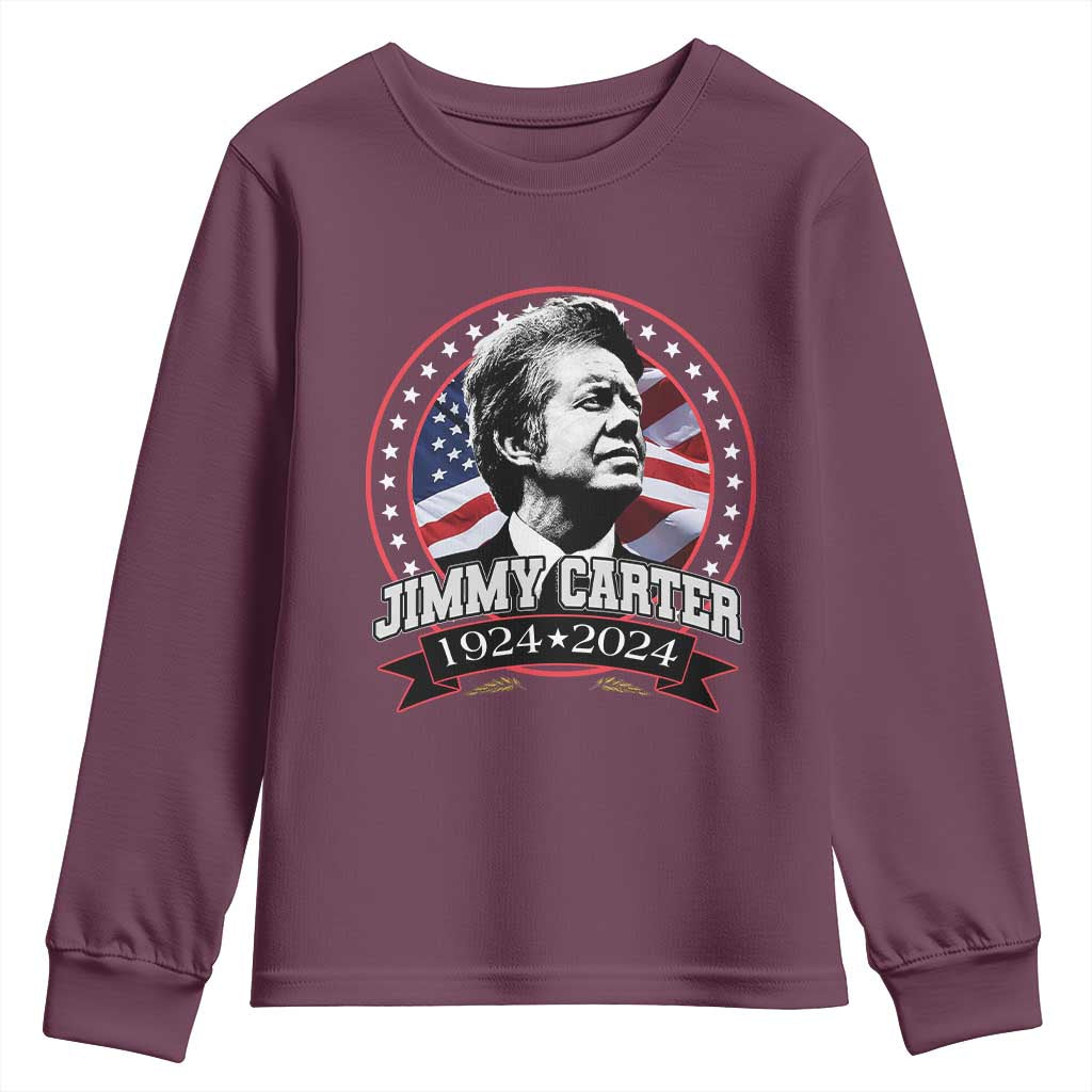 39th President Jimmy Carter Youth Sweatshirt USA Legacy American Flag
