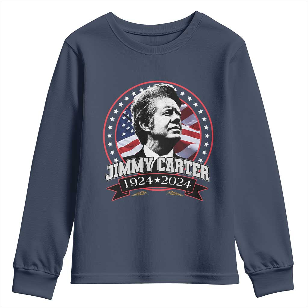39th President Jimmy Carter Youth Sweatshirt USA Legacy American Flag