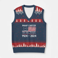 39th President Jimmy Carter V-Neck Knit Sweater Vest USA Legacy We The People Betsy Ross Flag - Wonder Print Shop