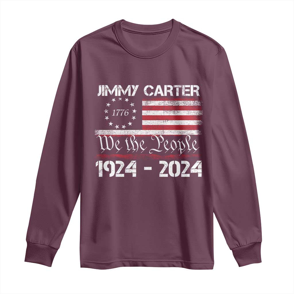39th President Jimmy Carter Long Sleeve Shirt USA Legacy We The People Betsy Ross Flag