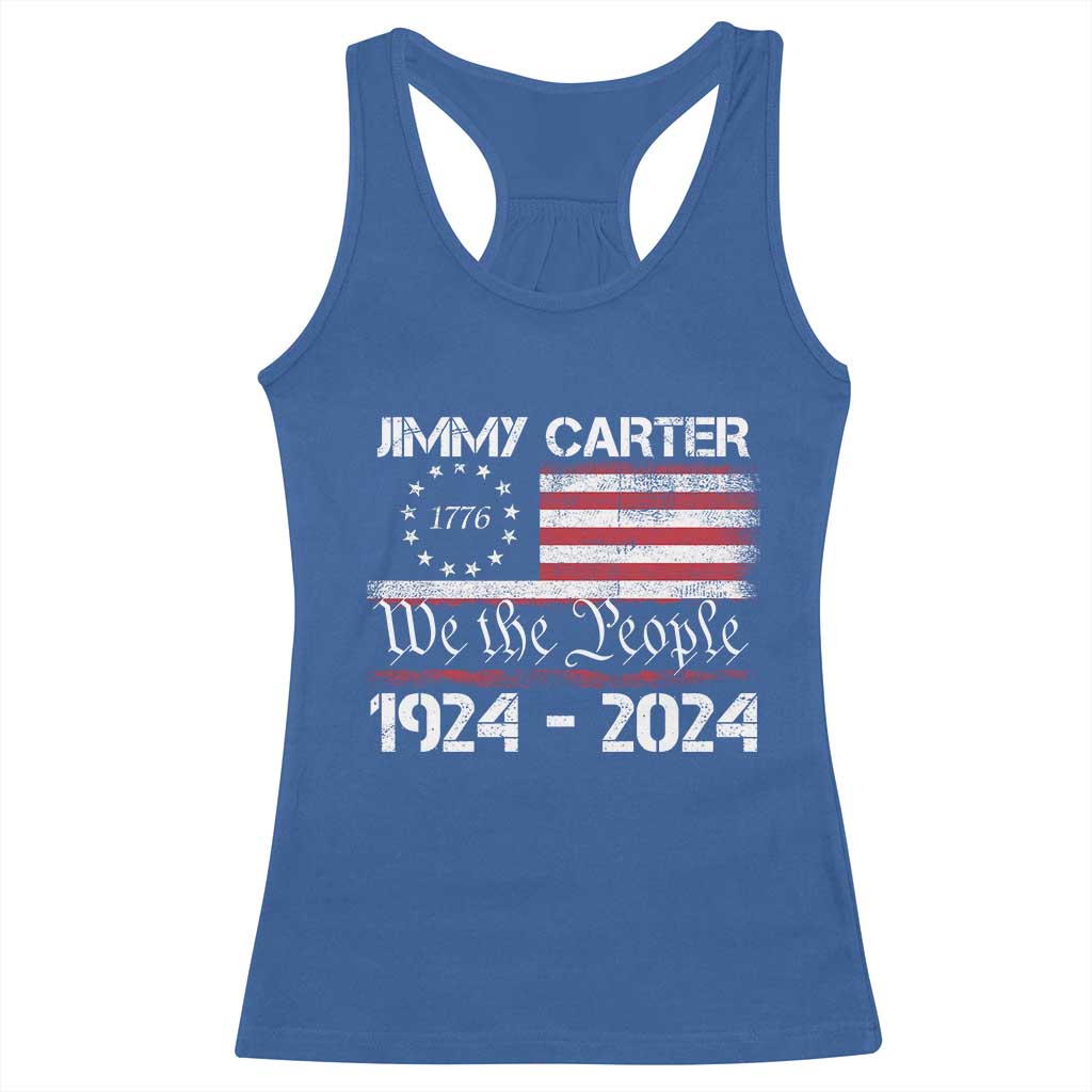 39th President Jimmy Carter Racerback Tank Top USA Legacy We The People Betsy Ross Flag