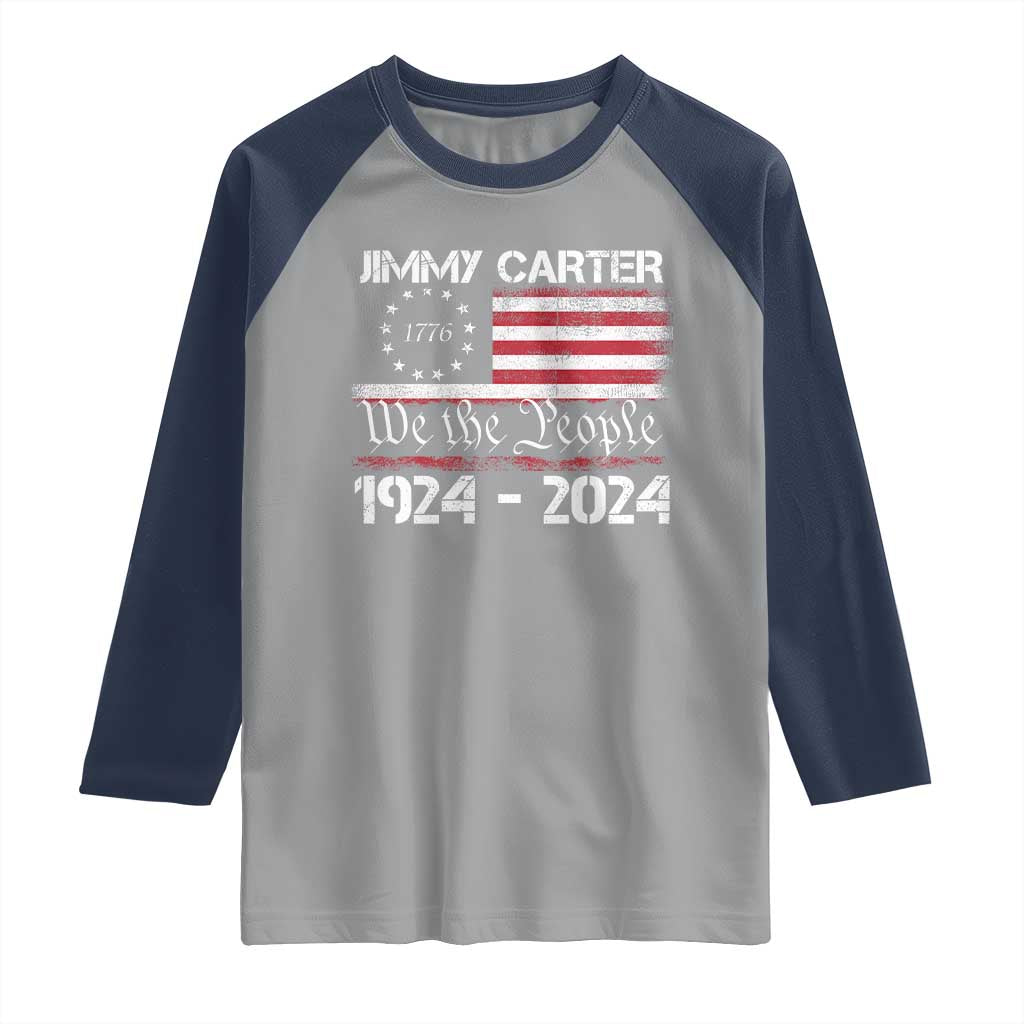39th President Jimmy Carter Raglan Shirt USA Legacy We The People Betsy Ross Flag