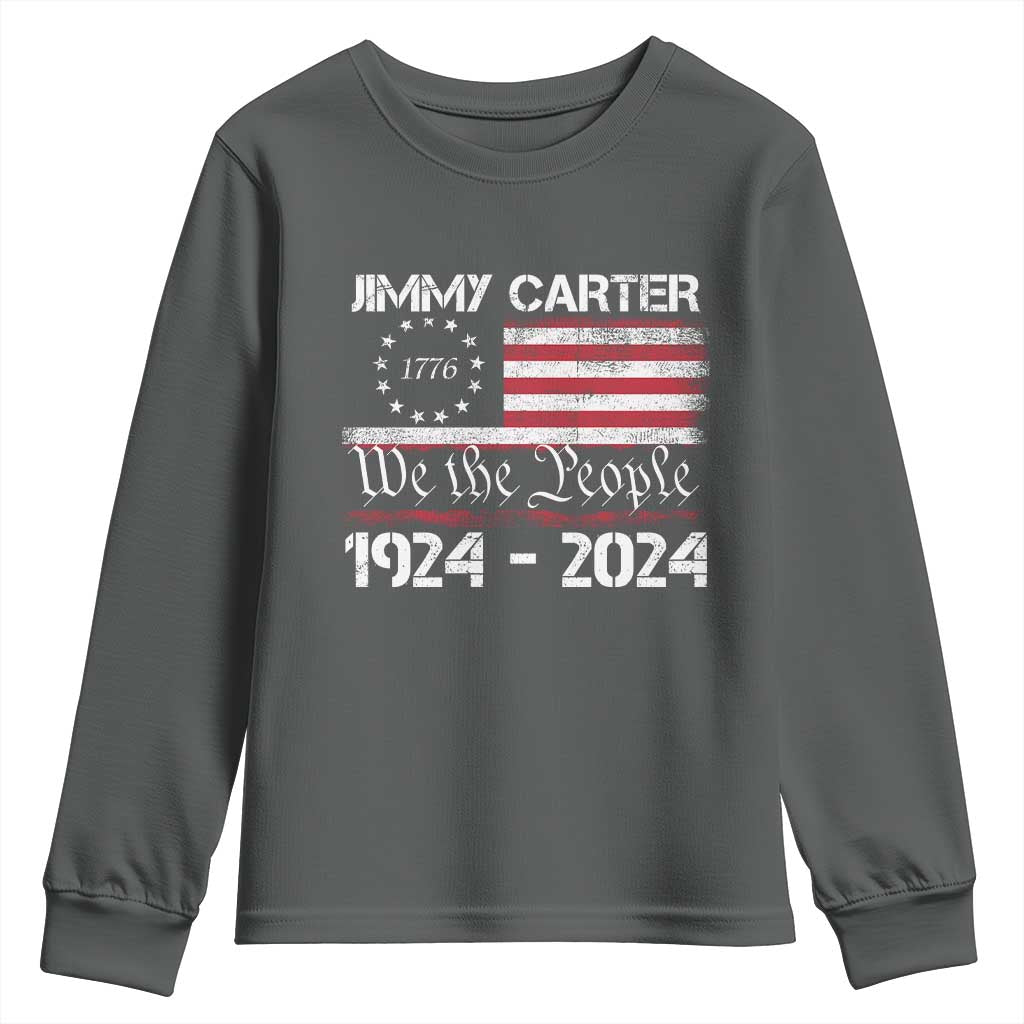 39th President Jimmy Carter Youth Sweatshirt USA Legacy We The People Betsy Ross Flag