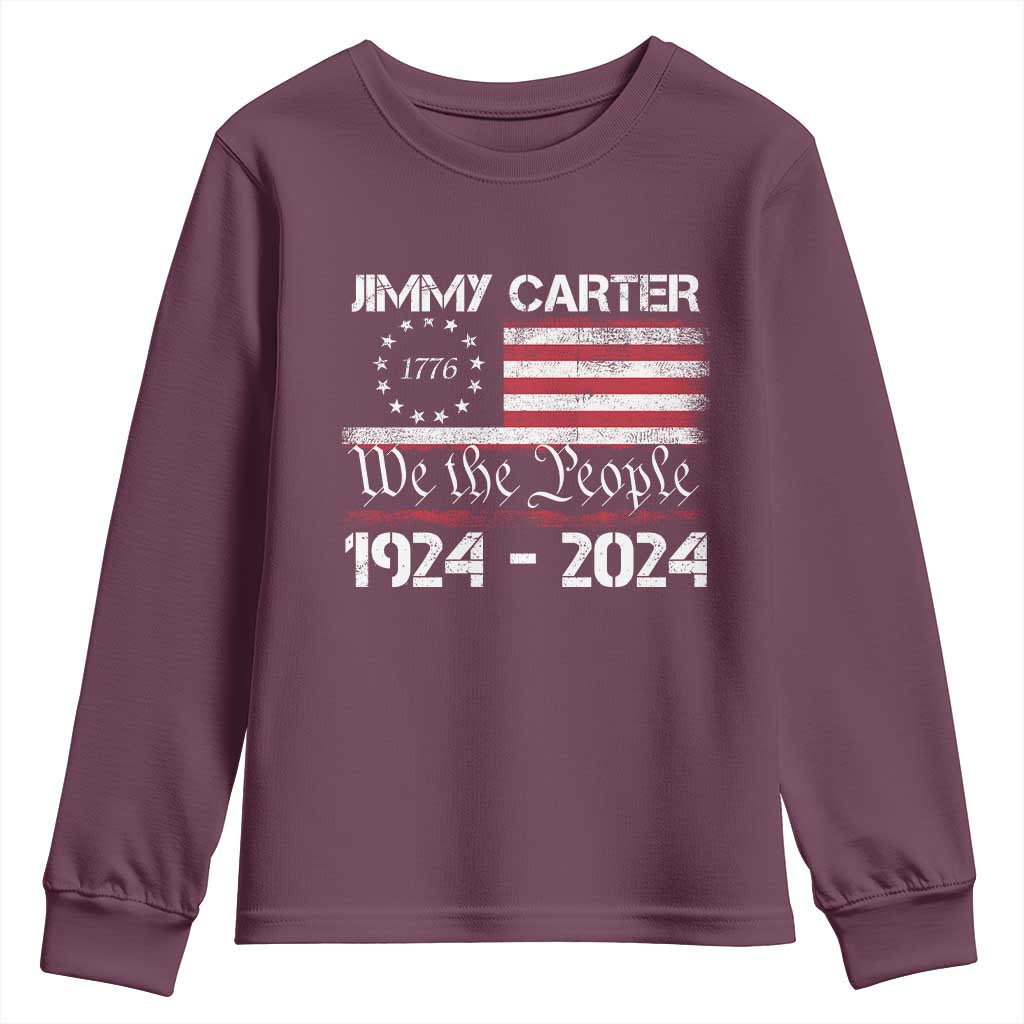 39th President Jimmy Carter Youth Sweatshirt USA Legacy We The People Betsy Ross Flag