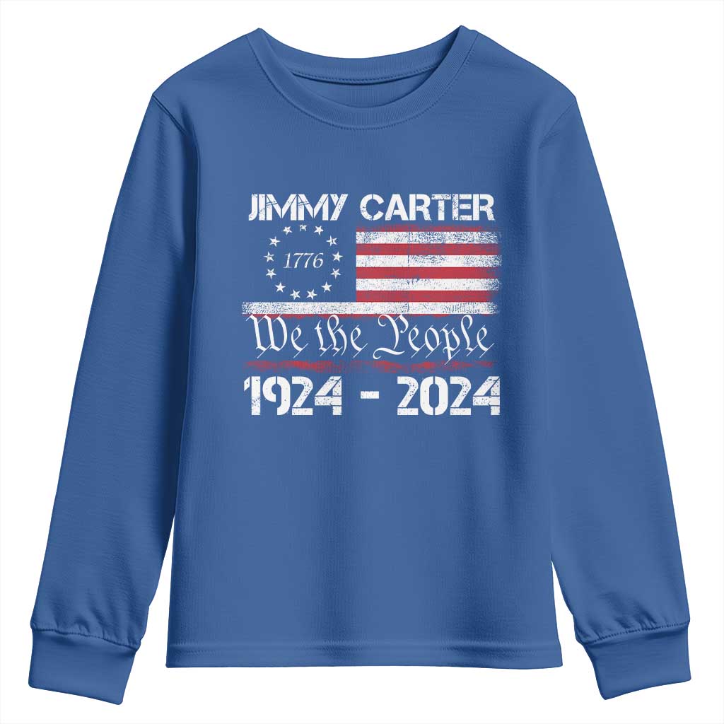 39th President Jimmy Carter Youth Sweatshirt USA Legacy We The People Betsy Ross Flag
