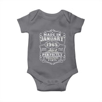 Retro Classic Made In January 1965 Baby Onesie Aged Perfectly Original Parts Vintage Birthday Men