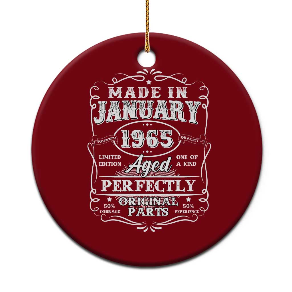 Retro Classic Made In January 1965 Ceramic Ornament Aged Perfectly Original Parts Vintage Birthday Men - Wonder Print Shop