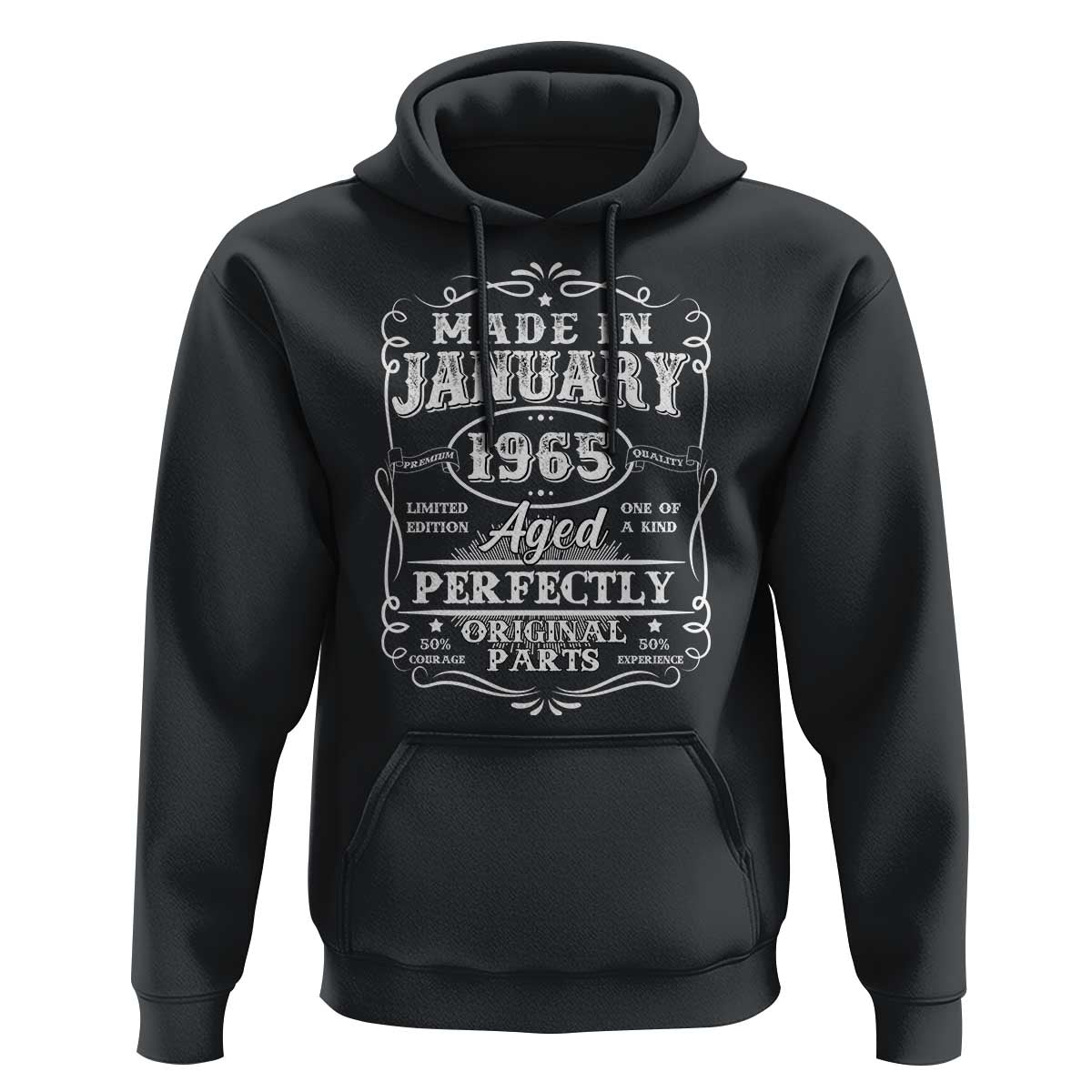 Retro Classic Made In January 1965 Hoodie Aged Perfectly Original Parts 60 Years Old Vintage 60th Birthday Men