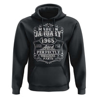 Retro Classic Made In January 1965 Hoodie Aged Perfectly Original Parts 60 Years Old Vintage 60th Birthday Men
