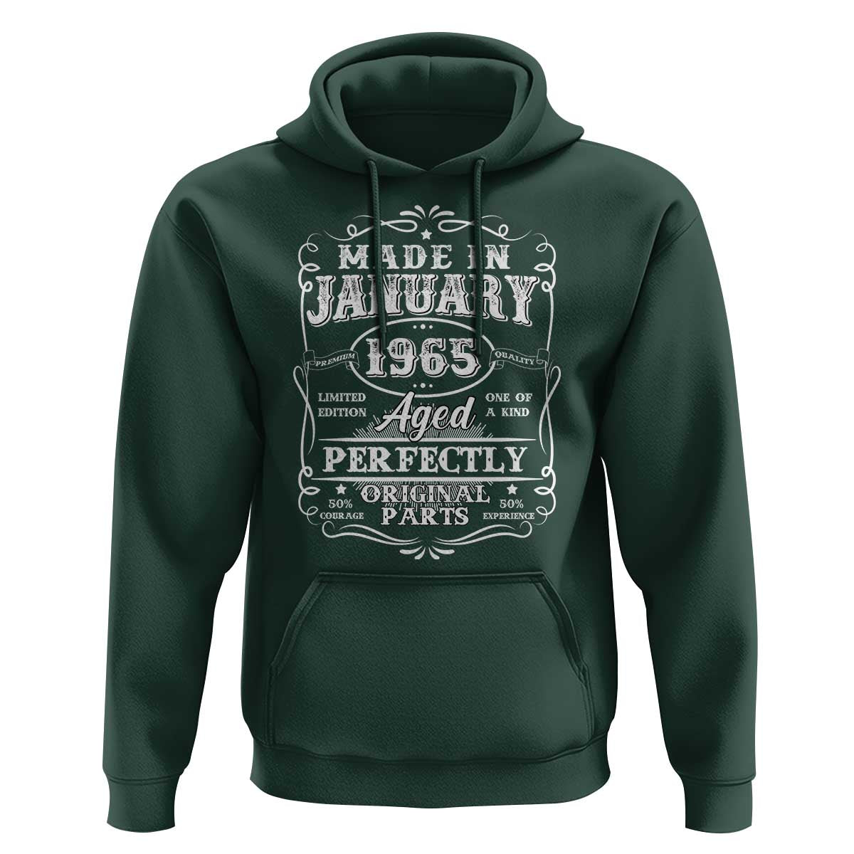 Retro Classic Made In January 1965 Hoodie Aged Perfectly Original Parts 60 Years Old Vintage 60th Birthday Men