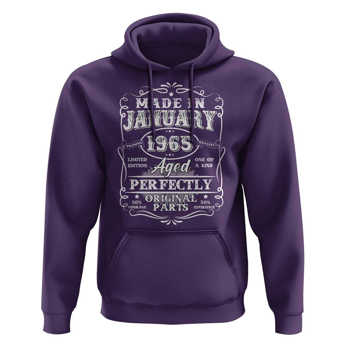Retro Classic Made In January 1965 Hoodie Aged Perfectly Original Parts 60 Years Old Vintage 60th Birthday Men