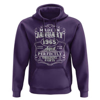 Retro Classic Made In January 1965 Hoodie Aged Perfectly Original Parts 60 Years Old Vintage 60th Birthday Men