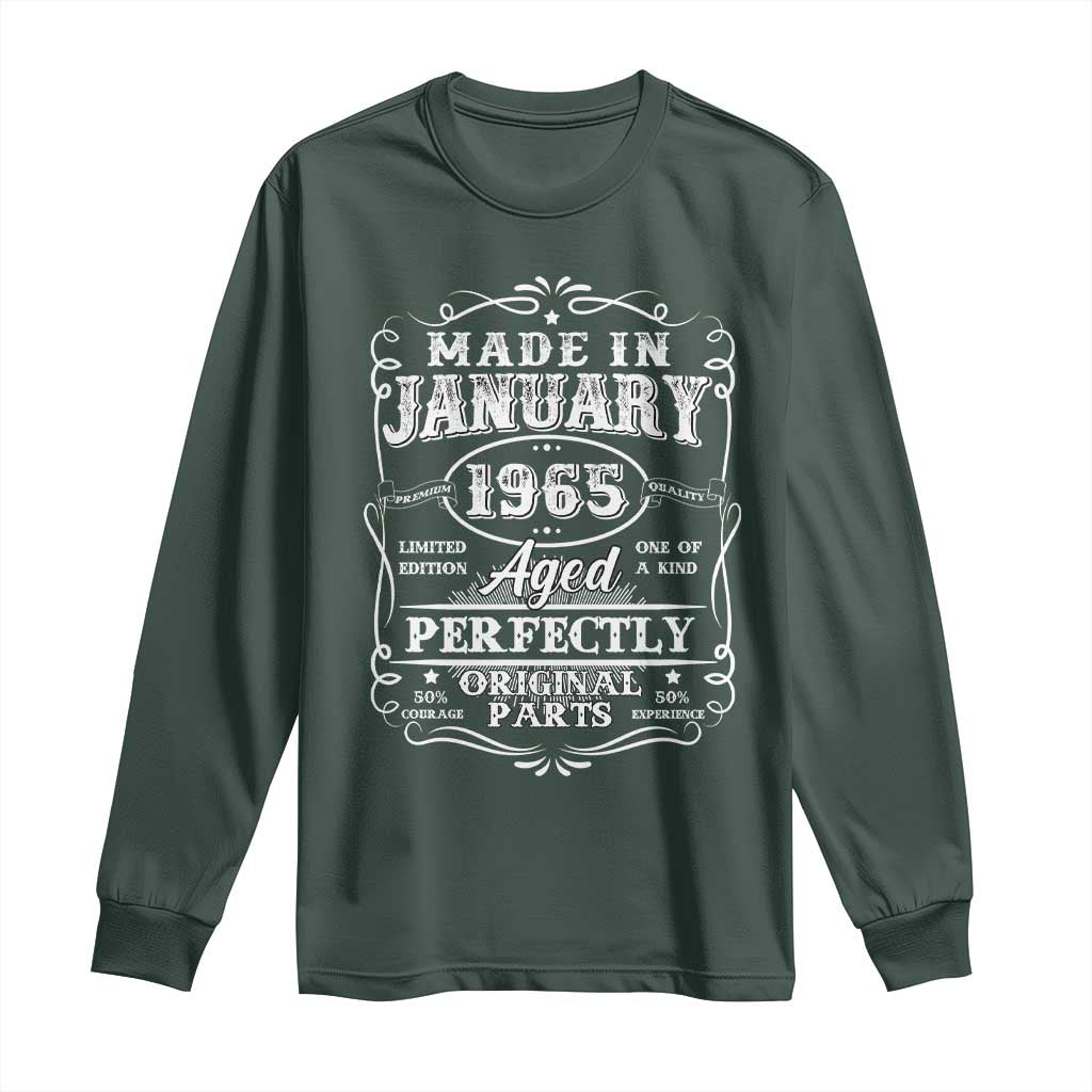 Retro Classic Made In January 1965 Long Sleeve Shirt Aged Perfectly Original Parts Vintage Birthday Men