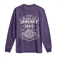 Retro Classic Made In January 1965 Long Sleeve Shirt Aged Perfectly Original Parts Vintage Birthday Men