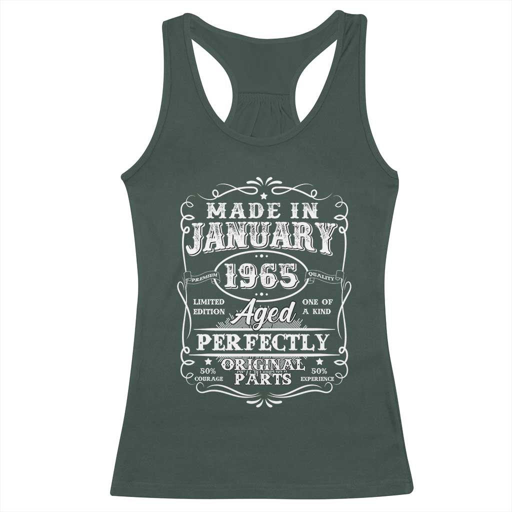Retro Classic Made In January 1965 Racerback Tank Top Aged Perfectly Original Parts Vintage Birthday Men