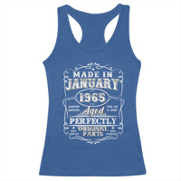 Retro Classic Made In January 1965 Racerback Tank Top Aged Perfectly Original Parts Vintage Birthday Men