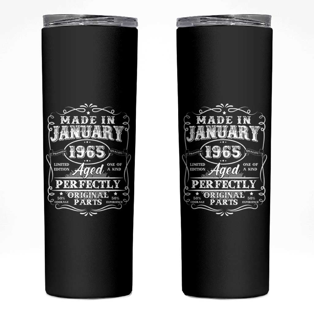 Retro Classic Made In January 1965 Skinny Tumbler Aged Perfectly Original Parts Vintage Birthday Men