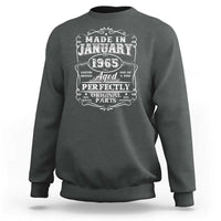 Retro Classic Made In January 1965 Sweatshirt Aged Perfectly Original Parts 60 Years Old Vintage 60th Birthday Men