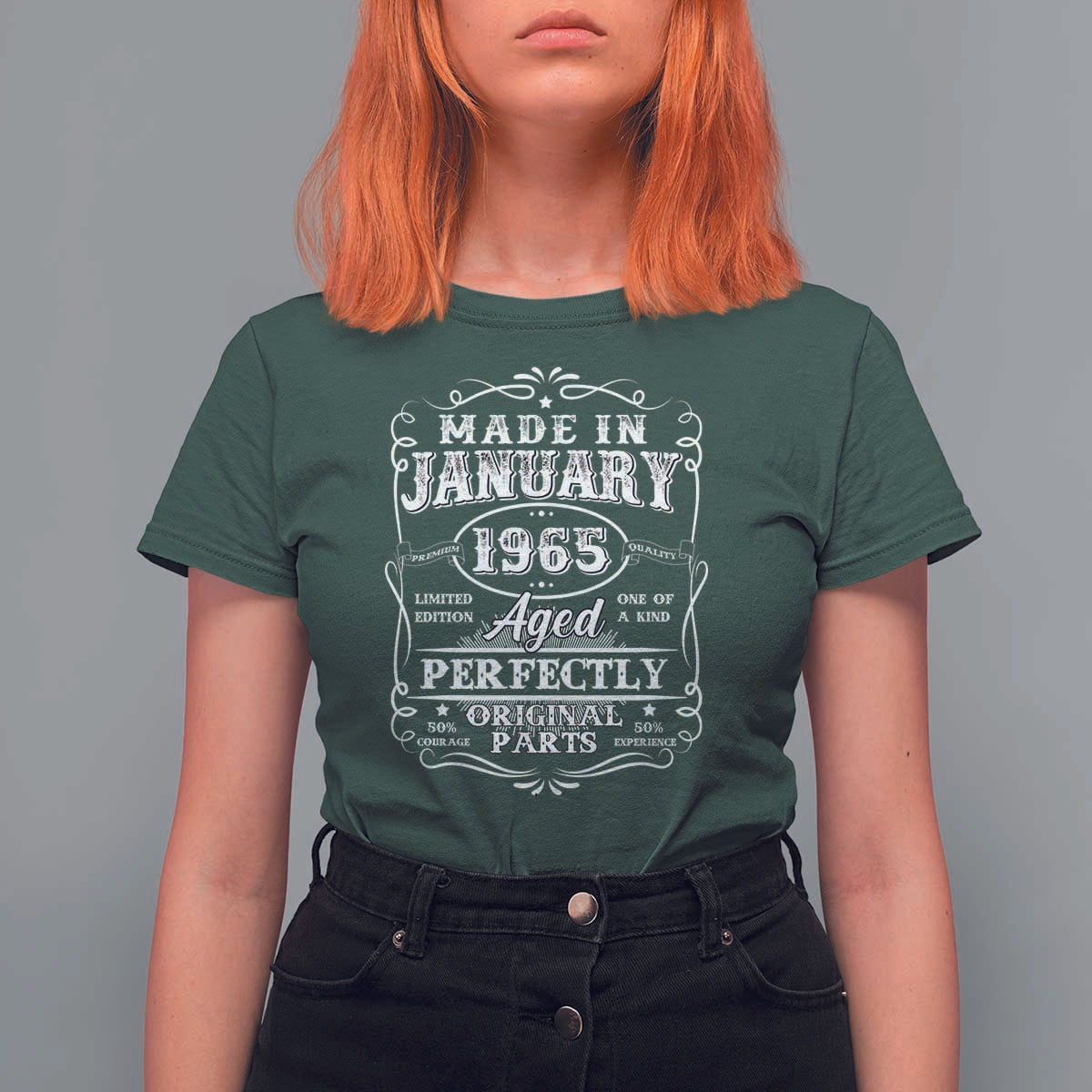 Retro Classic Made In January 1965 T Shirt For Women Aged Perfectly Original Parts 60 Years Old Vintage 60th Birthday Men