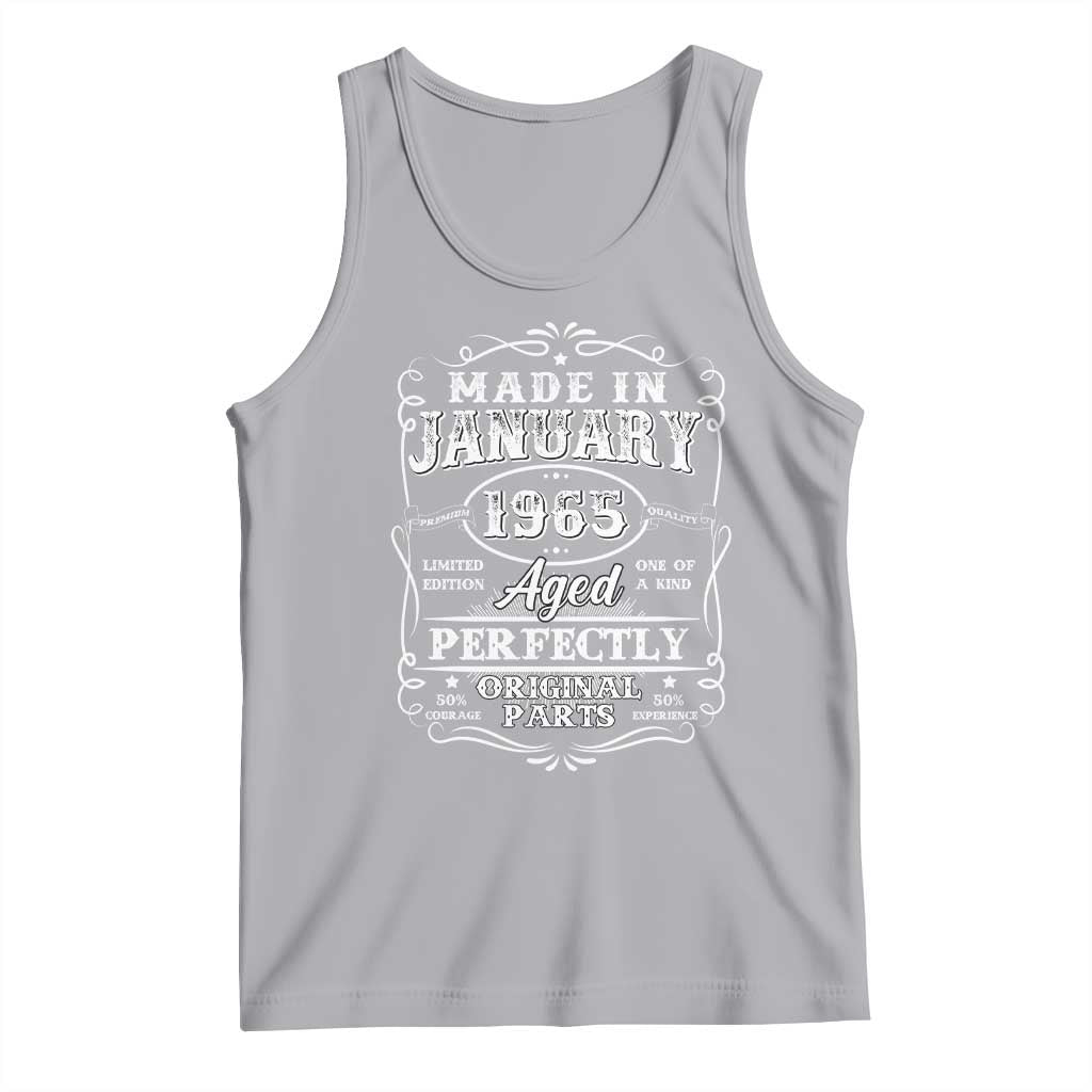 Retro Classic Made In January 1965 Tank Top Aged Perfectly Original Parts Vintage Birthday Men