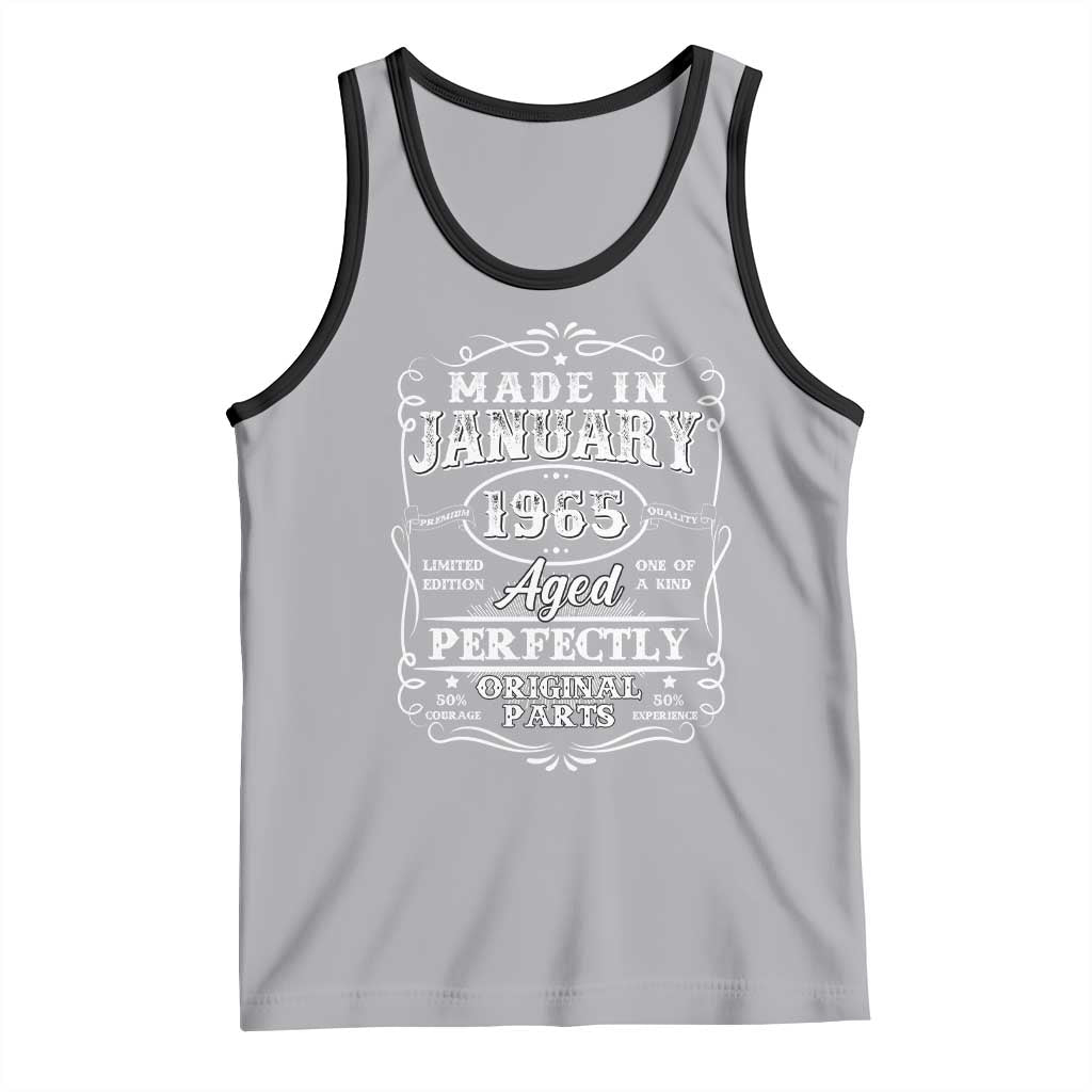 Retro Classic Made In January 1965 Tank Top Aged Perfectly Original Parts Vintage Birthday Men