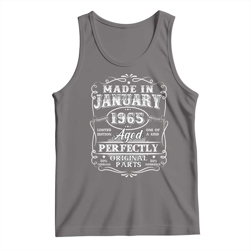 Retro Classic Made In January 1965 Tank Top Aged Perfectly Original Parts Vintage Birthday Men