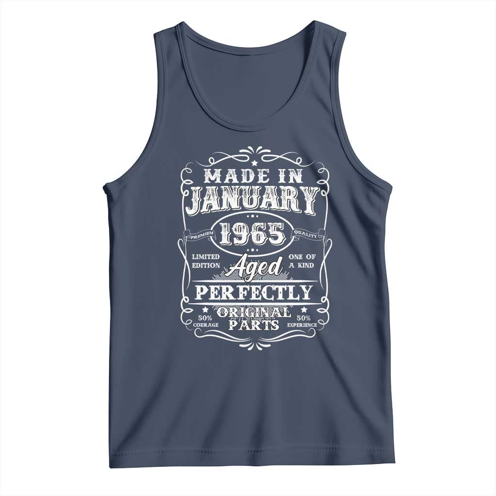 Retro Classic Made In January 1965 Tank Top Aged Perfectly Original Parts Vintage Birthday Men