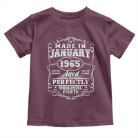 Retro Classic Made In January 1965 Toddler T Shirt Aged Perfectly Original Parts Vintage Birthday Men