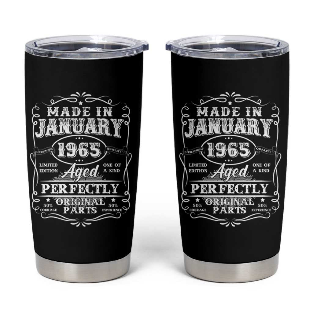 Retro Classic Made In January 1965 Tumbler Cup Aged Perfectly Original Parts Vintage Birthday Men
