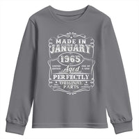 Retro Classic Made In January 1965 Youth Sweatshirt Aged Perfectly Original Parts Vintage Birthday Men