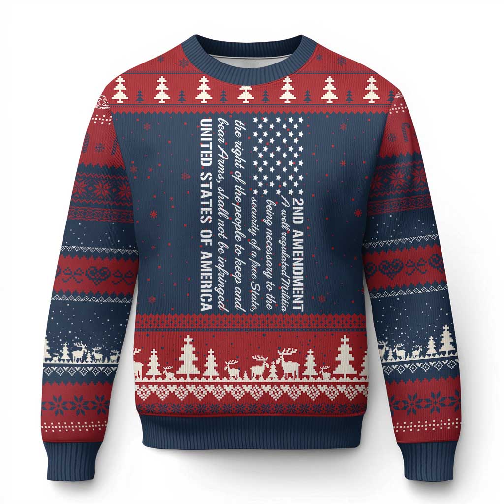 2nd Amendment American Flag Ugly Christmas Sweater Patriotic Right to Bear Arms USA Patriot - Wonder Print Shop