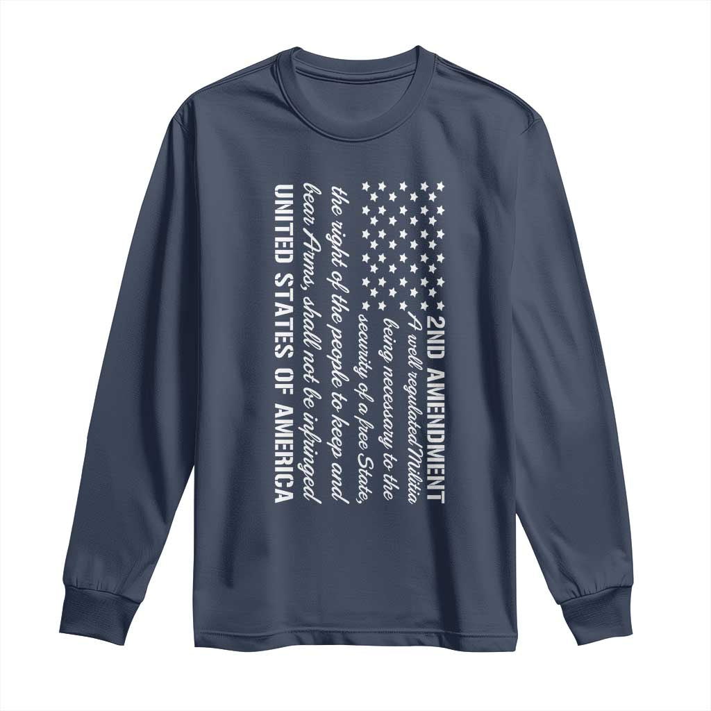2nd Amendment American Flag Long Sleeve Shirt Patriotic Right to Bear Arms USA Patriot