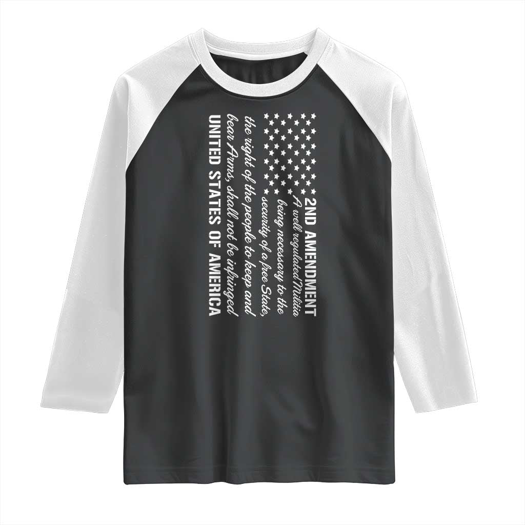 2nd Amendment American Flag Raglan Shirt Patriotic Right to Bear Arms USA Patriot