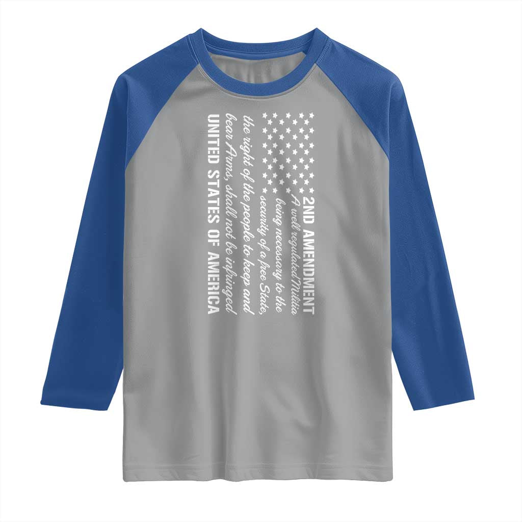 2nd Amendment American Flag Raglan Shirt Patriotic Right to Bear Arms USA Patriot