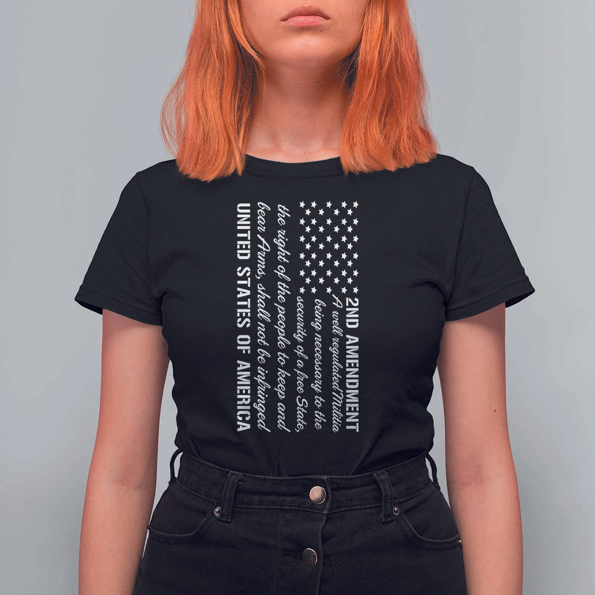 2nd Amendment American Flag T Shirt For Women Patriotic Right to Bear Arms USA Patriot